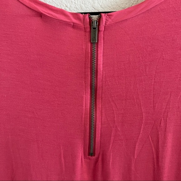 Splendid Rayon Voile Shift Dress Pink Blaze Exposed Zip Large - Picture 8 of 10